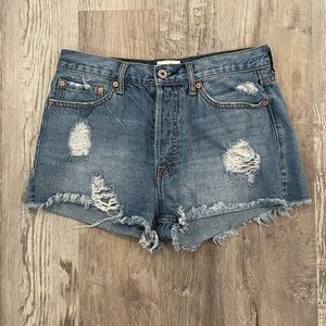 Umgee Boutique Distressed Button Up Denim Jeans Size 30